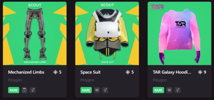 Decentraland piyasasından NFT'ler
