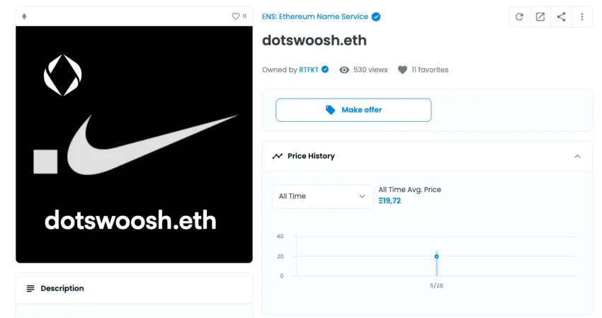 ethereum name service nike ens dotswoosh