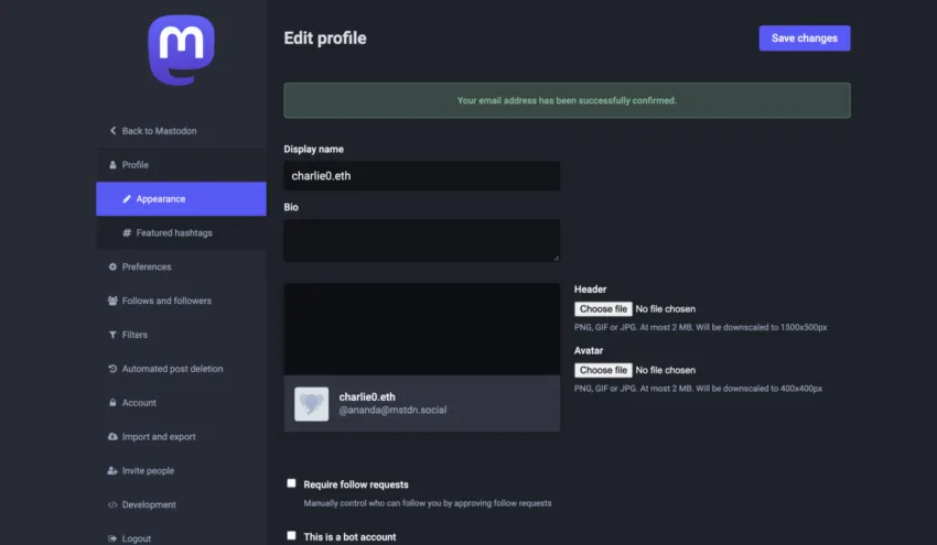 Twitter alternatifi Mastodon profil düzenleme