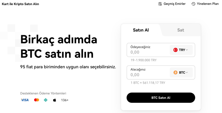 kart ile bitcoin alma