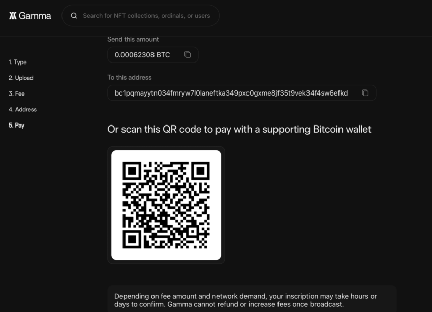 BTC NFT Gaööa ödemesi