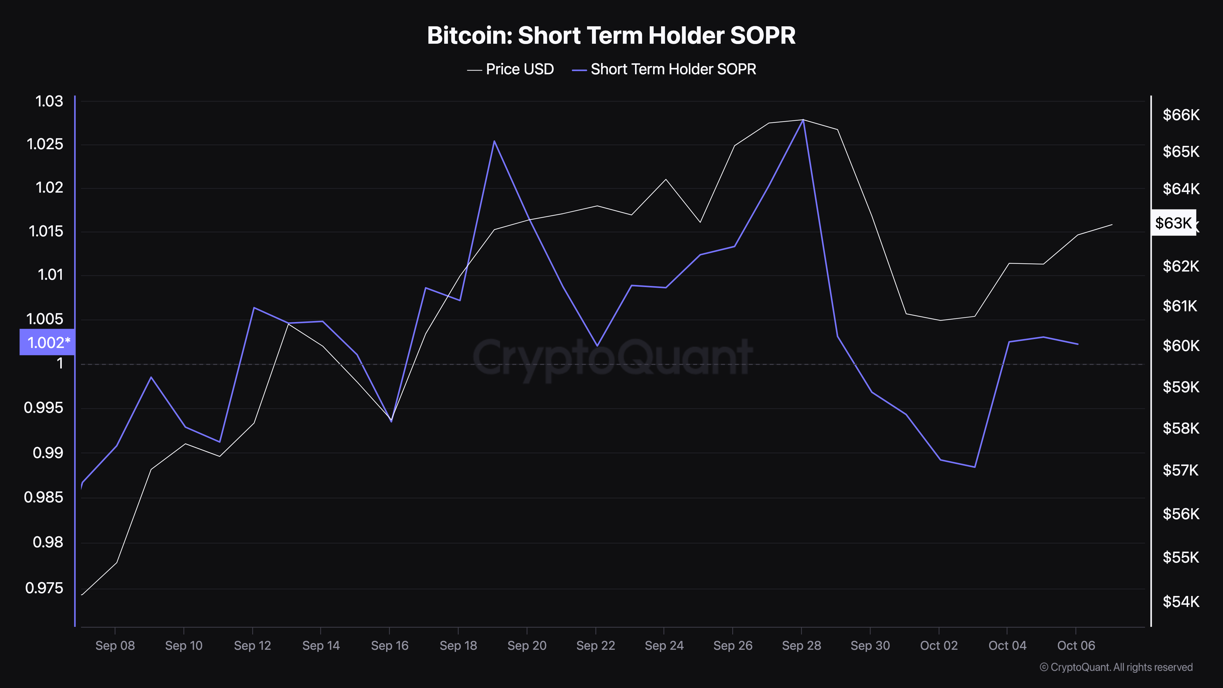 Bitcoin Kısa Vadeli Sahipler SOPR