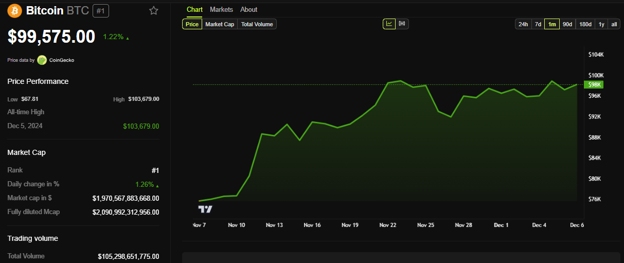 BTC fiyat performansı