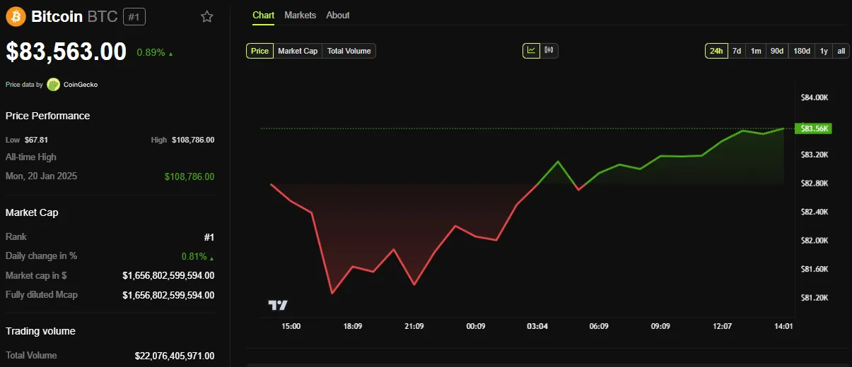 BTC fiyat performansı
