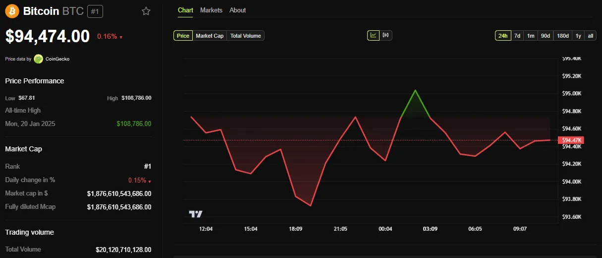 Bitcoin (BTC) Fiyat Performansı