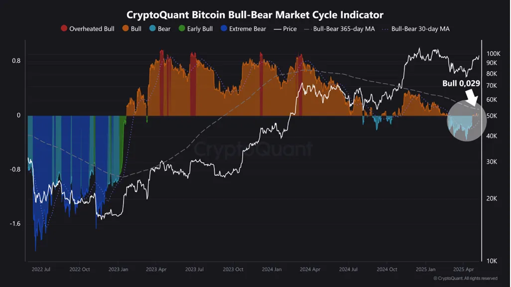 Bitcoin Boğa-Ayı Piyasa Döngüsü Göstergesi. Kaynak: CryptoQuant.