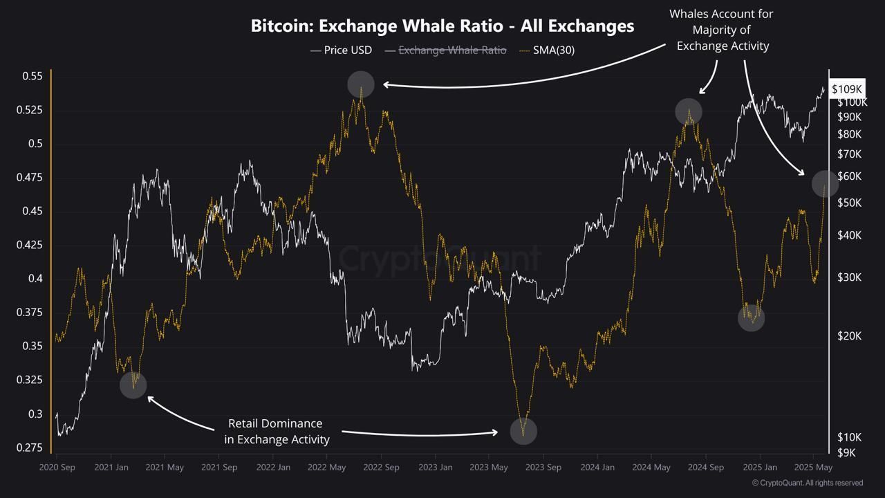 Bitcoin: Exchange Whale Ratio.