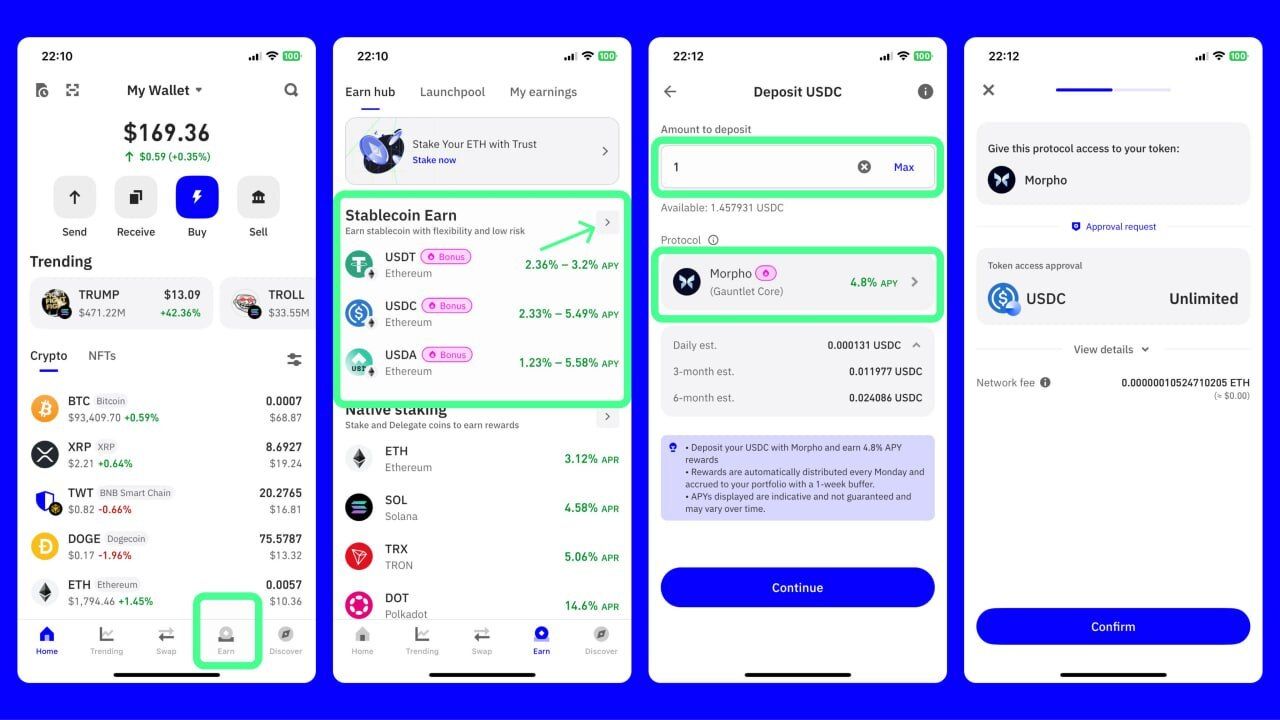 trust wallet kripto para pasif gelir