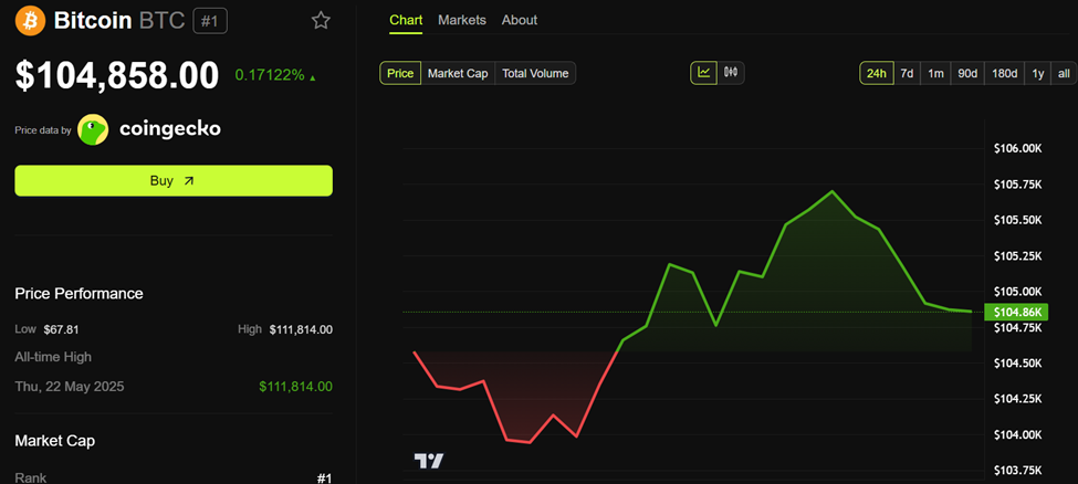 Bitcoin (BTC) fiyat performansı