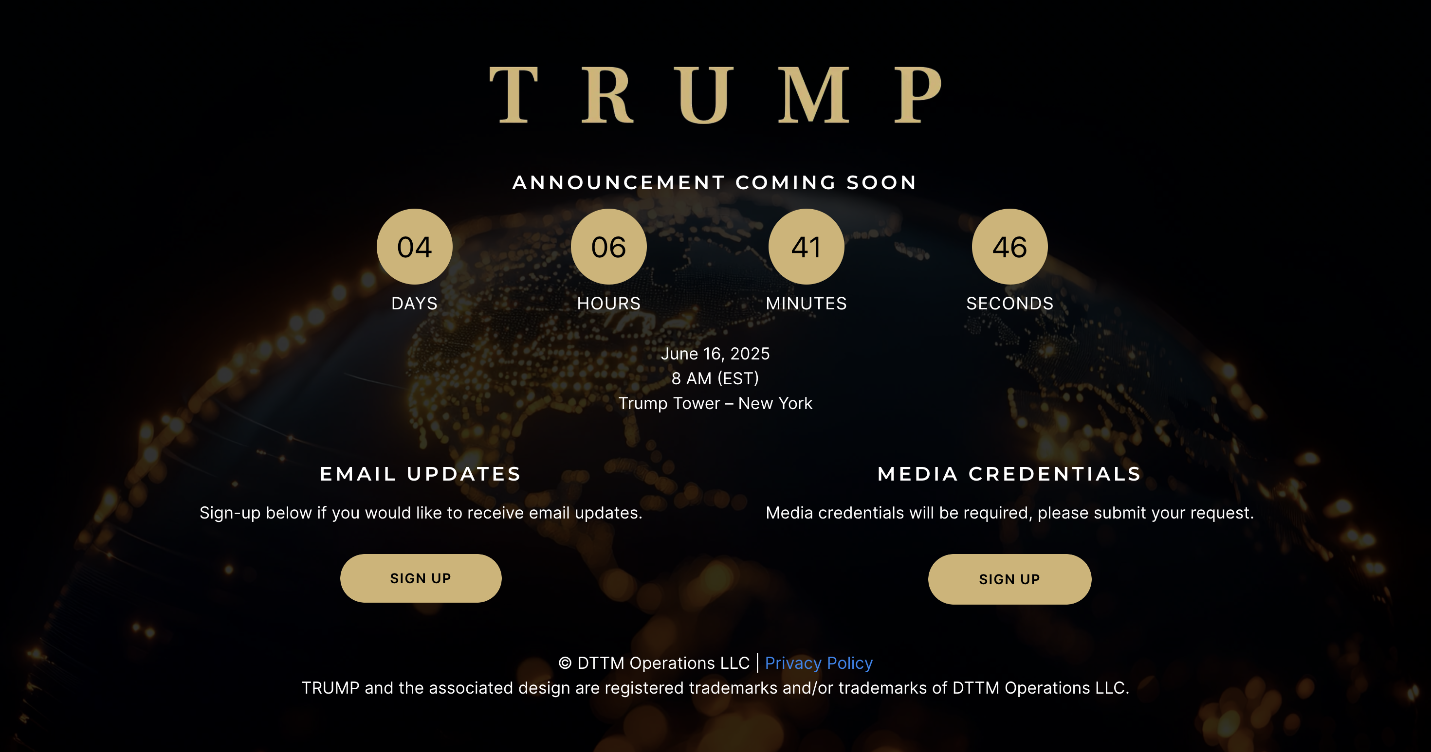 Trump Organization’ın Yaklaşan Duyurusu İçin Geri Sayım