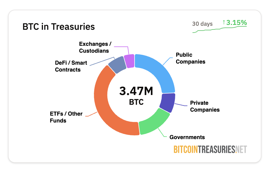 Şirketlerin Bitcoin Varlıkları. Kaynak: Bitcoin Treasuries