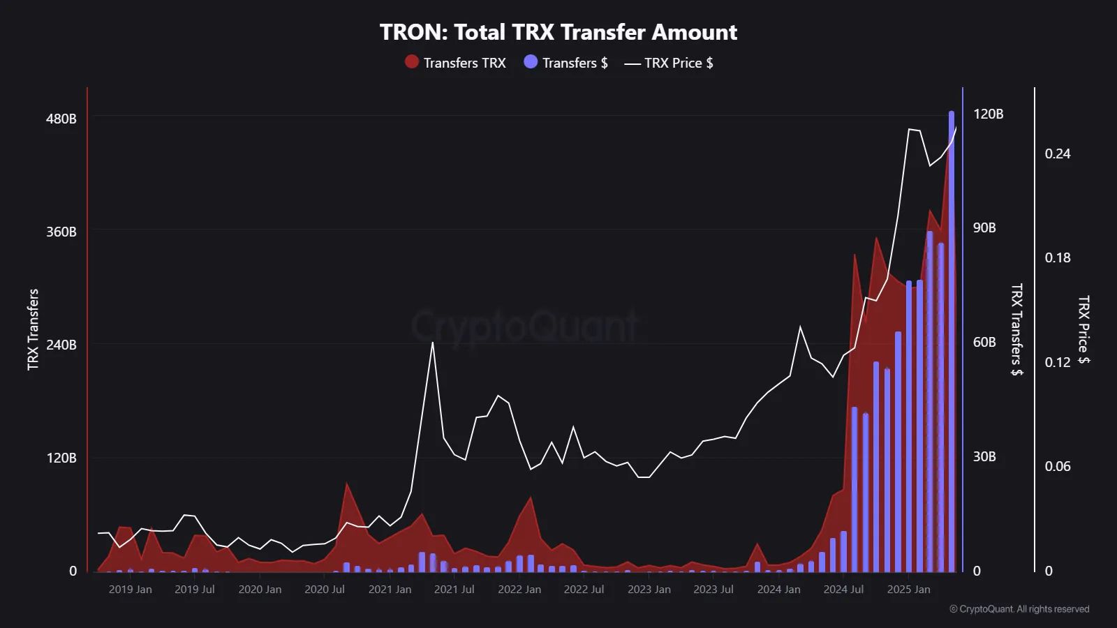 TRX Aylık Transfer Hacmi