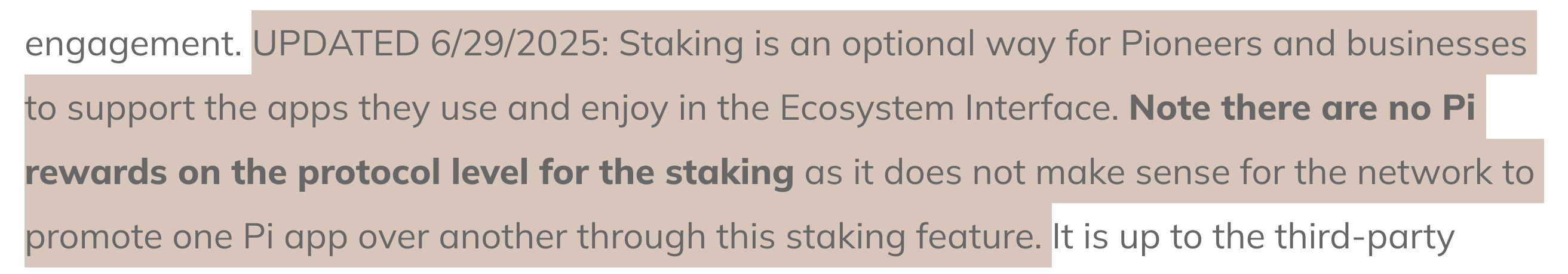 Pi Network Staking Açıklaması