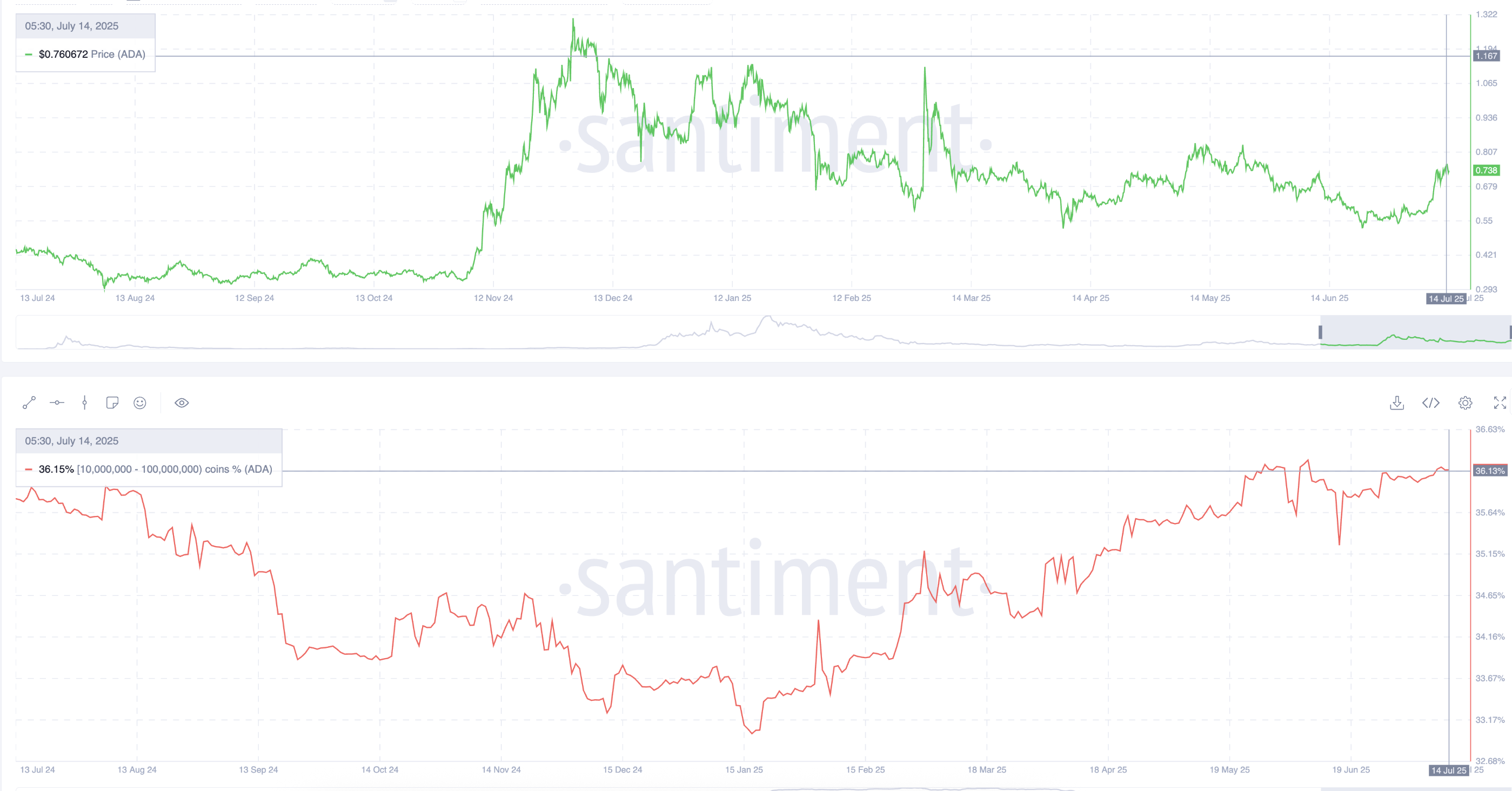 Cardano fiyatı ve balina cüzdanları