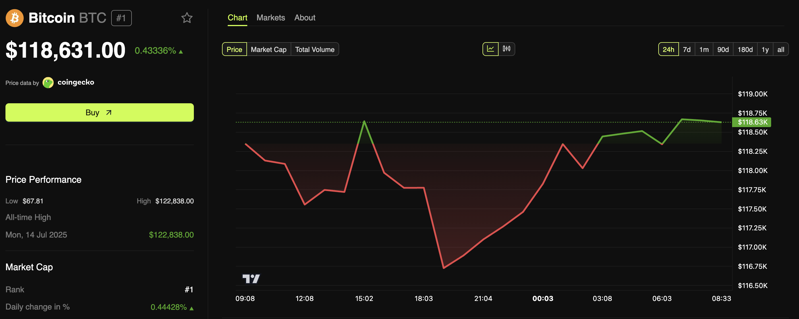 Bitcoin Fiyat Performansı