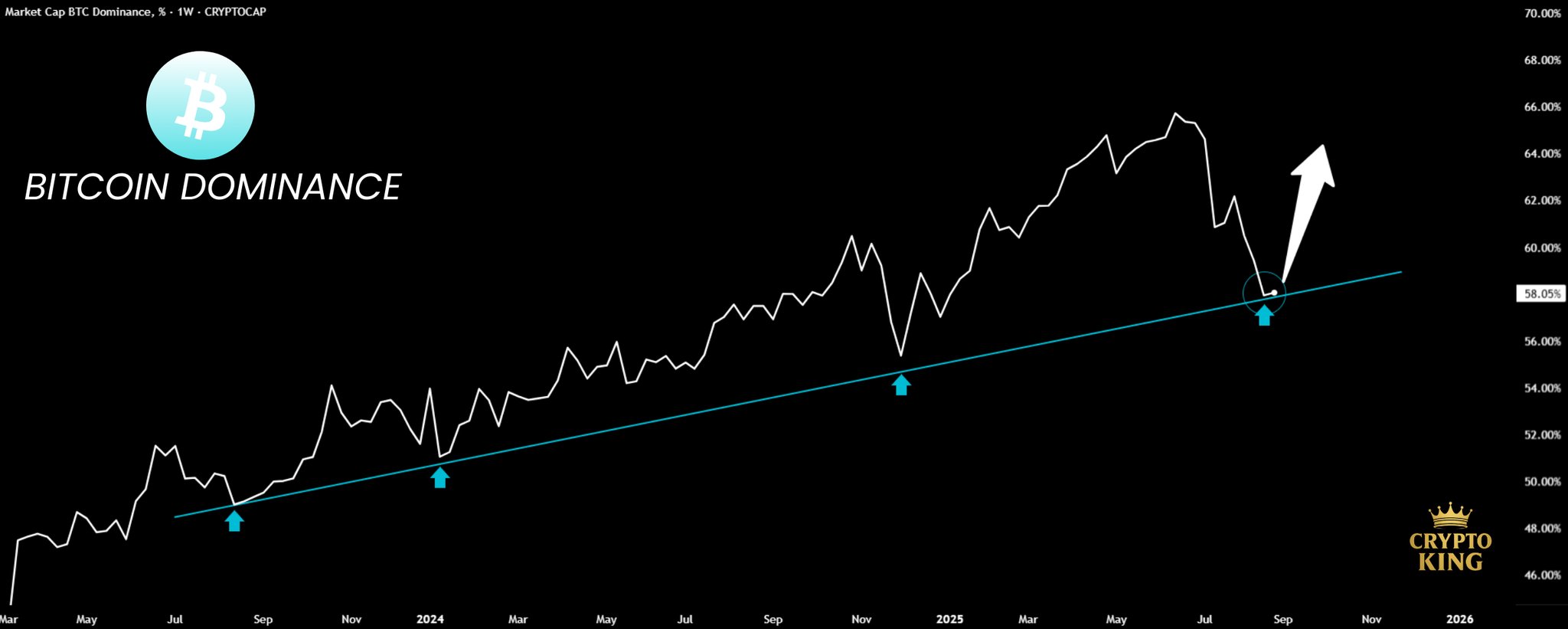 Bitcoin Dominance. Kaynak: Crypto King.