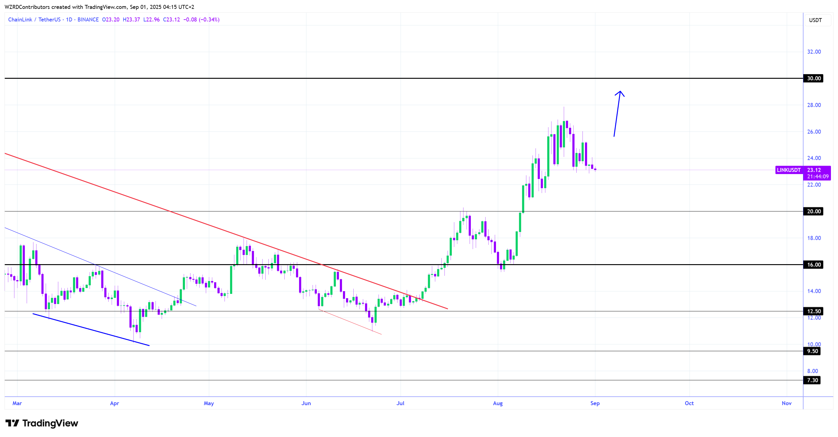 1G LINK/USDT grafiği. Kaynak: Cryptowzrd